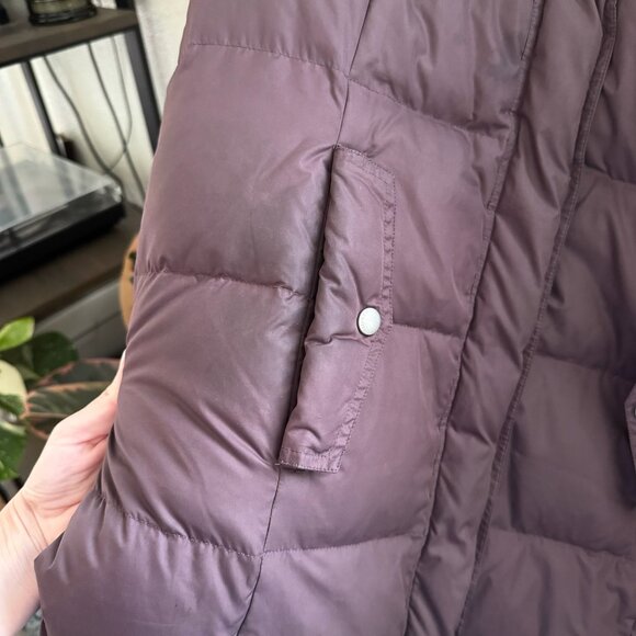 Eddie Bauer Plum Purple Down Filled Long Coat Size Small - Picture 3 of 7